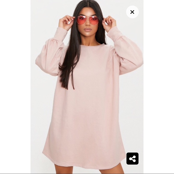Nude Oversized Sweater Dress 